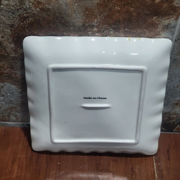 Pumpkin Sunflower Give Thanks Serving Platter Ceramic - Picture 4 of 10